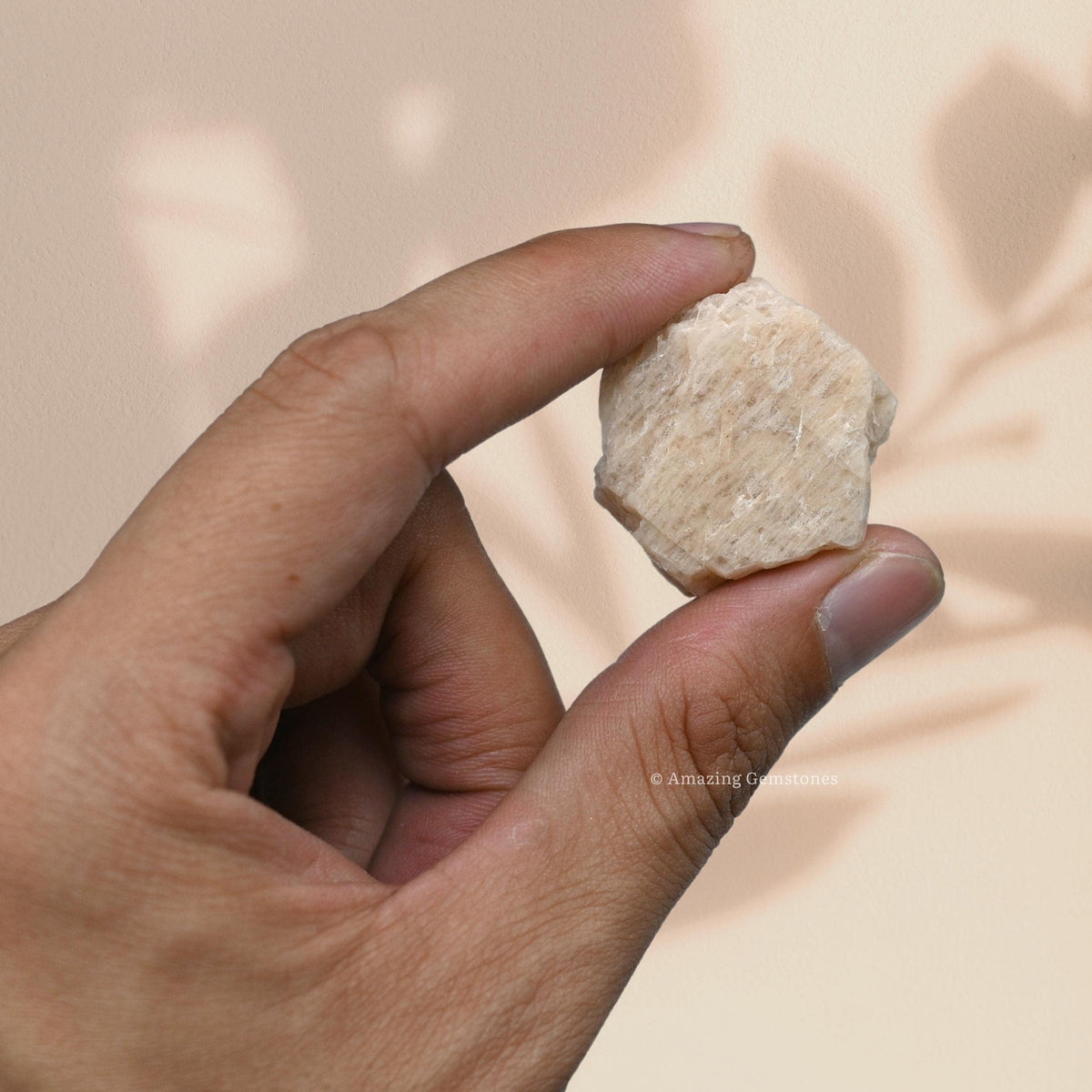 Amazing Gemstone Cream Moonstone Raw Crystals and Healing Stones, Natural Rocks For Tumbling - DIY Raw Stones And Crystals (1 Piece)