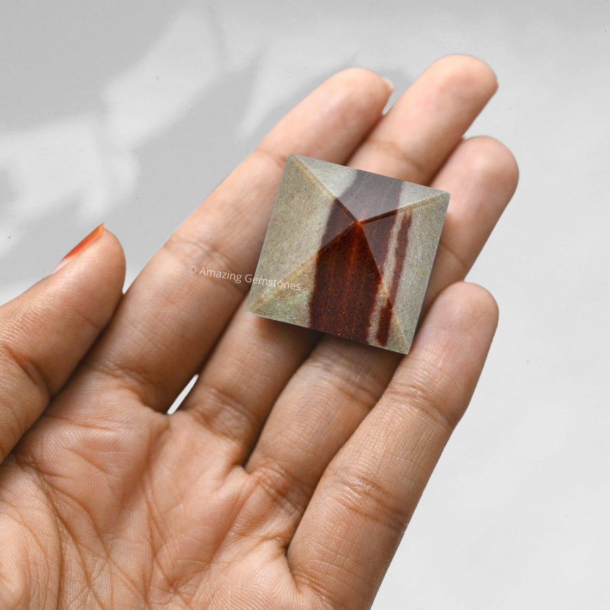 Amazing Gemstone Narmada Shiva Lingam Pyramid Crystal Healing Stones - 1" Great Pyramid Figurine of Natural Stone Pyramid for Meditation, Reiki, Chakra Balancing and Crystal Pyramids Grid