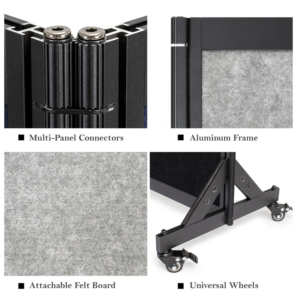 Strongbird Room Partition,Office Divider,Portable Commercial Screen Dividers,Privacy Partition Separator,Classroom School Dividers,12'7"L* 6'7"H,6 Panel,Light Grey