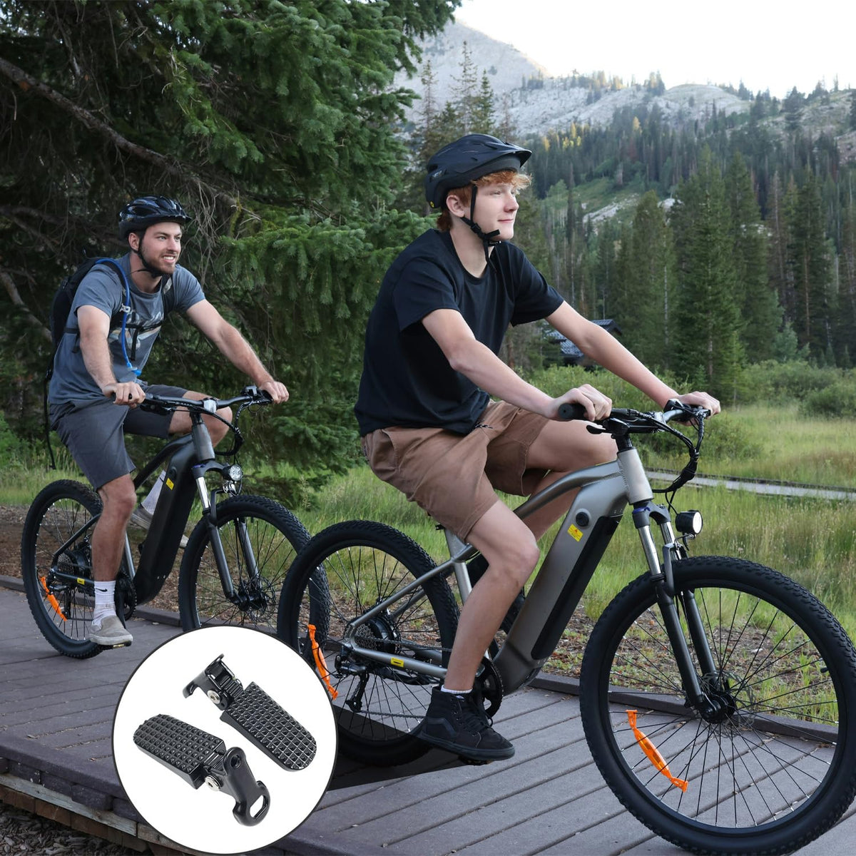 Reicyfang 1 Pair of Bike Foot Pegs, Aluminium Alloy Non-Slip Bike Rear Pedals,Mini Folding Bicycle Foot Pegs for Mountain, City, E-Bikes & Folding Bicycles