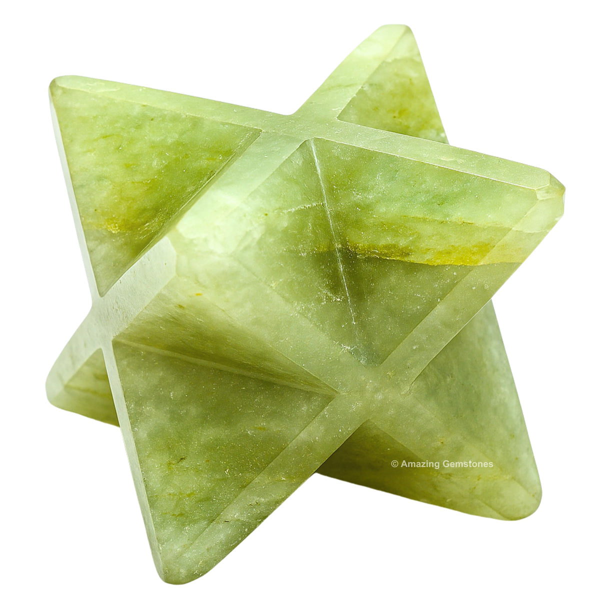 Amazing Gemstone Green Aventurine Merkaba Crystal - 1.5 Inches Metaphysical Merkaba Star for Meditation - Energetic Tetrahedron Crystal and Healing Stones for Spiritual Growth and Healing (35-40mm)