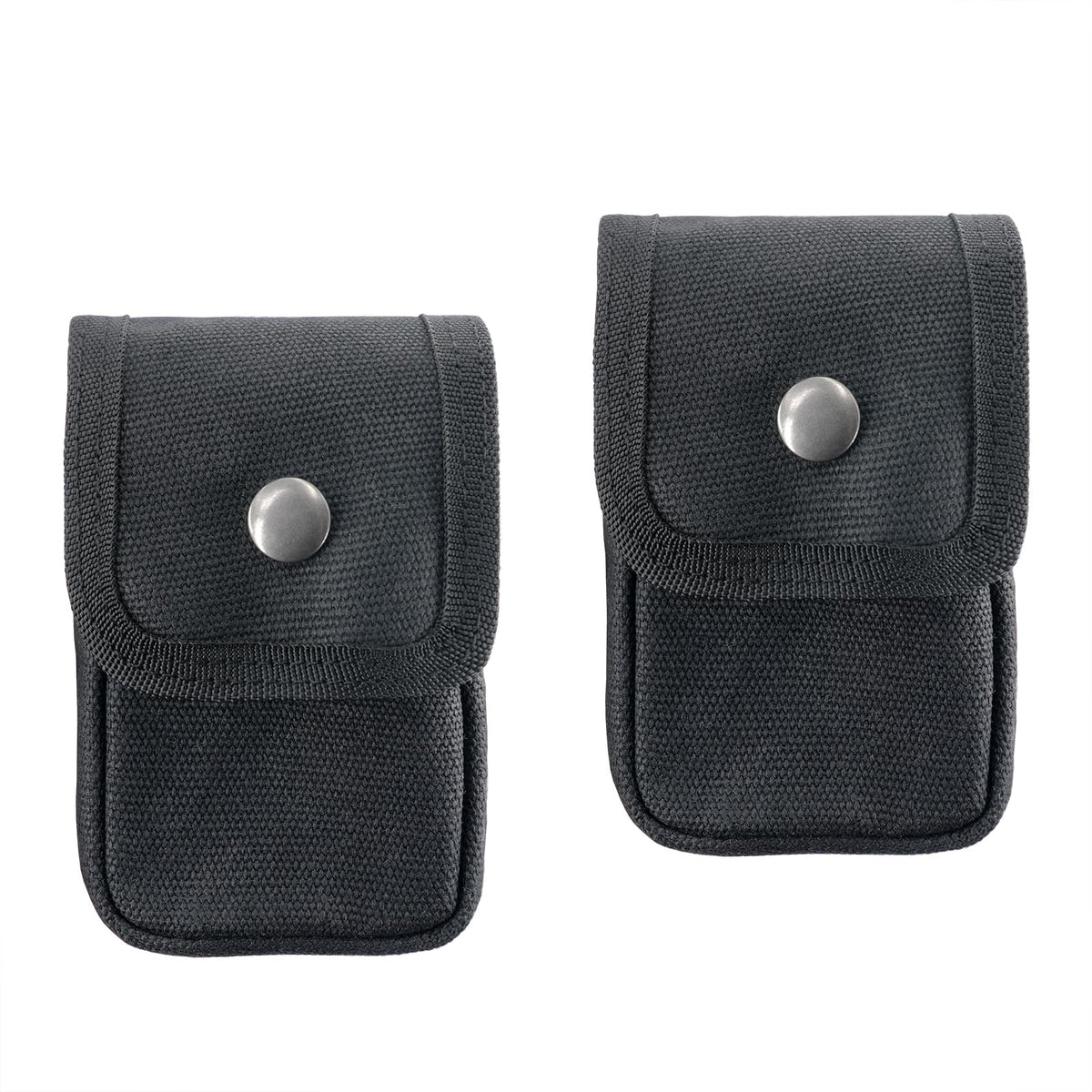 diodrio 2 Pack EDC Belt Pouches for Men Women, Small Utility Holster Pouches with Belt Loop for Hiking, Fishing, Camping, Snap Closure, Classic Waxed Canvas, Black Small