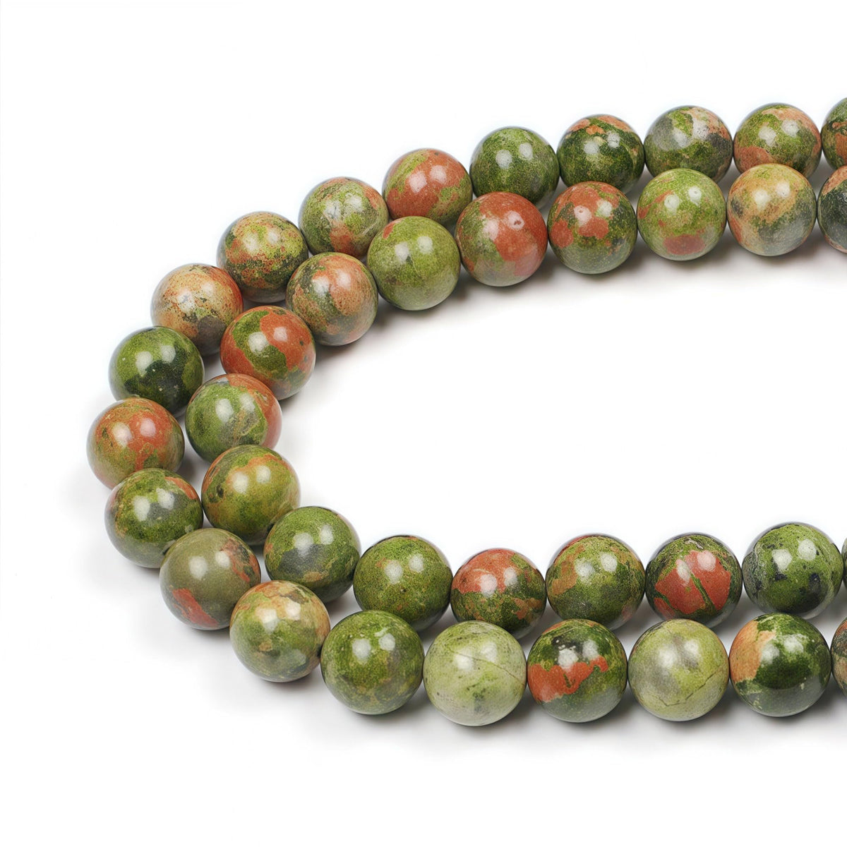 MJDCB Natural Stone Beads Unakite Round Loose Spacer Beads 15'' 4m 6m 8m 10mm 12m for Jewelry Making (6mm)