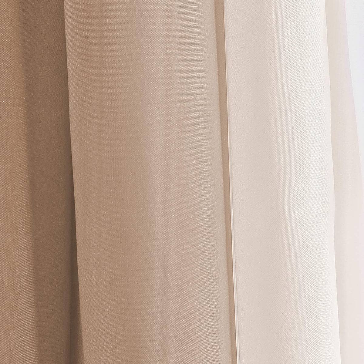NAPEARL Ombre Window Scarf Valance, Romantic Gradient Voile Scarf Valance for Ceremony Backdrop, Wedding Arch, Kids Bedroom, Decorative Swag Curtain 144 Inches, Brown