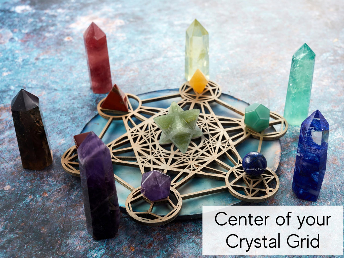 Amazing Gemstone Green Aventurine Merkaba Crystal - 1.5 Inches Metaphysical Merkaba Star for Meditation - Energetic Tetrahedron Crystal and Healing Stones for Spiritual Growth and Healing (35-40mm)