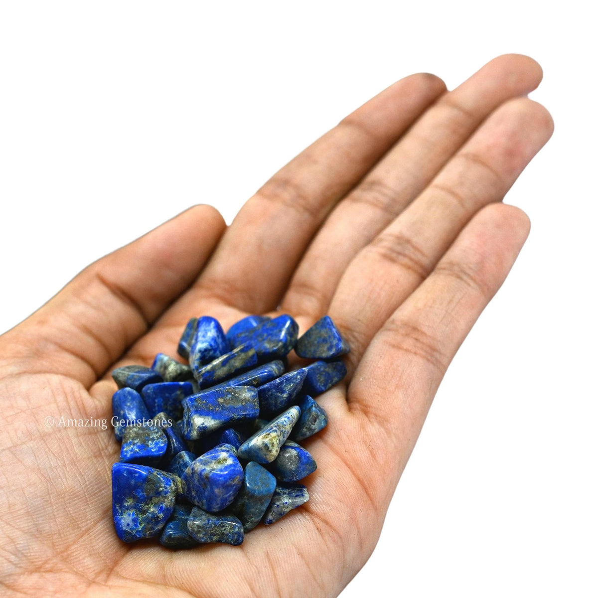 Amazing Gemstone Lapis Lazuli Crystal Chips and Tiny Crystals - Aquarium Gravel Rocks, Bulk Fish Tank Gravel, Small Tumbled Stone Chips for Decoration (Natural AAA Grade Gemstones)