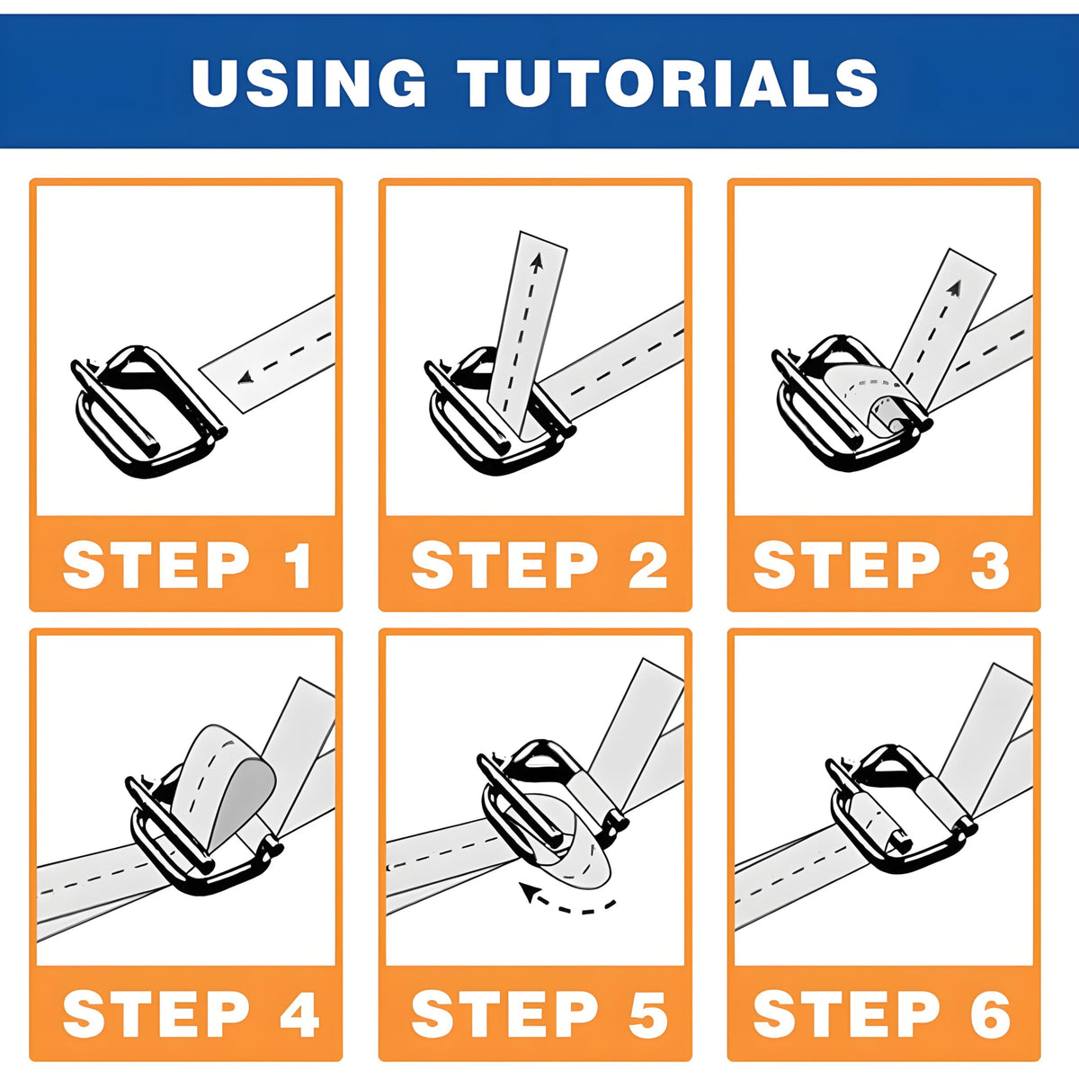 Otoolling 200 Pack Galvanized Cord Strapping Buckles 1/2", Metal Wire Buckles with Galvanized Coating for Woven Cord Strapping, Reusable Strap Buckle