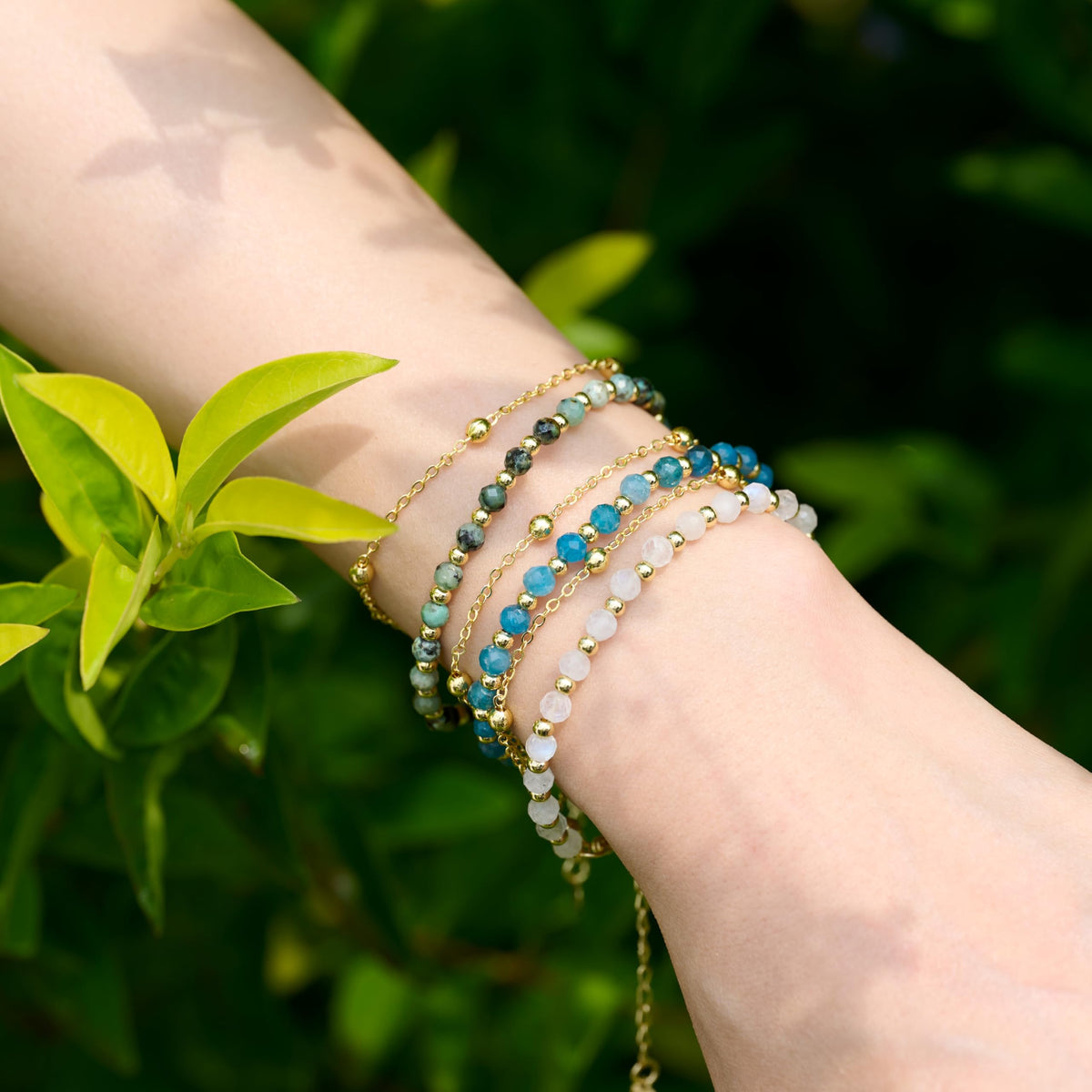 Farfume Moonstone Crystal Bracelet Beaded Bracelets for Women 4mm Natural Stone Beads Gemstone Handmade Jewelry Valentine's Day Gifts