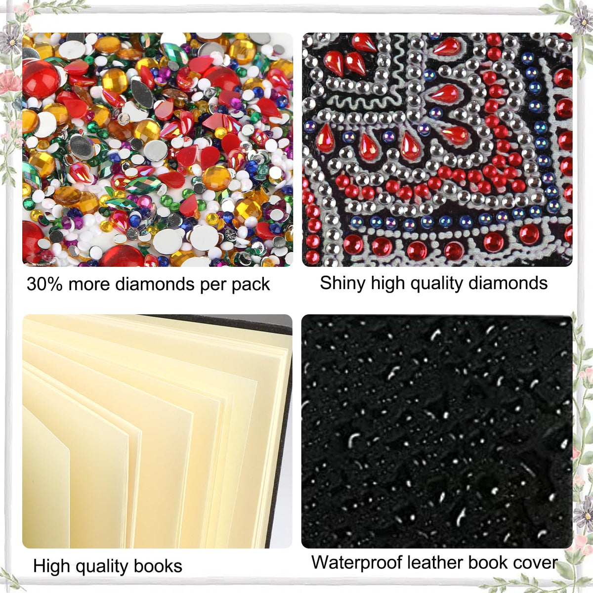 JISHSHAY Diamond Art Notebook Journal Diamond Painting Note Book Gem Art Sketchbook Gem Painting Blank Notebook Mosaic Kits for Adults Diary with Special Shape Drills 14.5×21cm/5.7×8.26in Teapot House