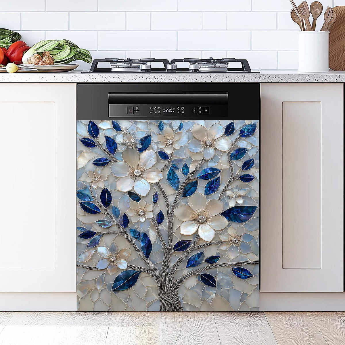 AOHMPT Dishwasher Magnet Sticker Cover Panel Decal Refrigerator Magnetic Sticker Decorative for Kitchen Decoration,Fridge Door Cover, Appliances Stickers 23"x26"