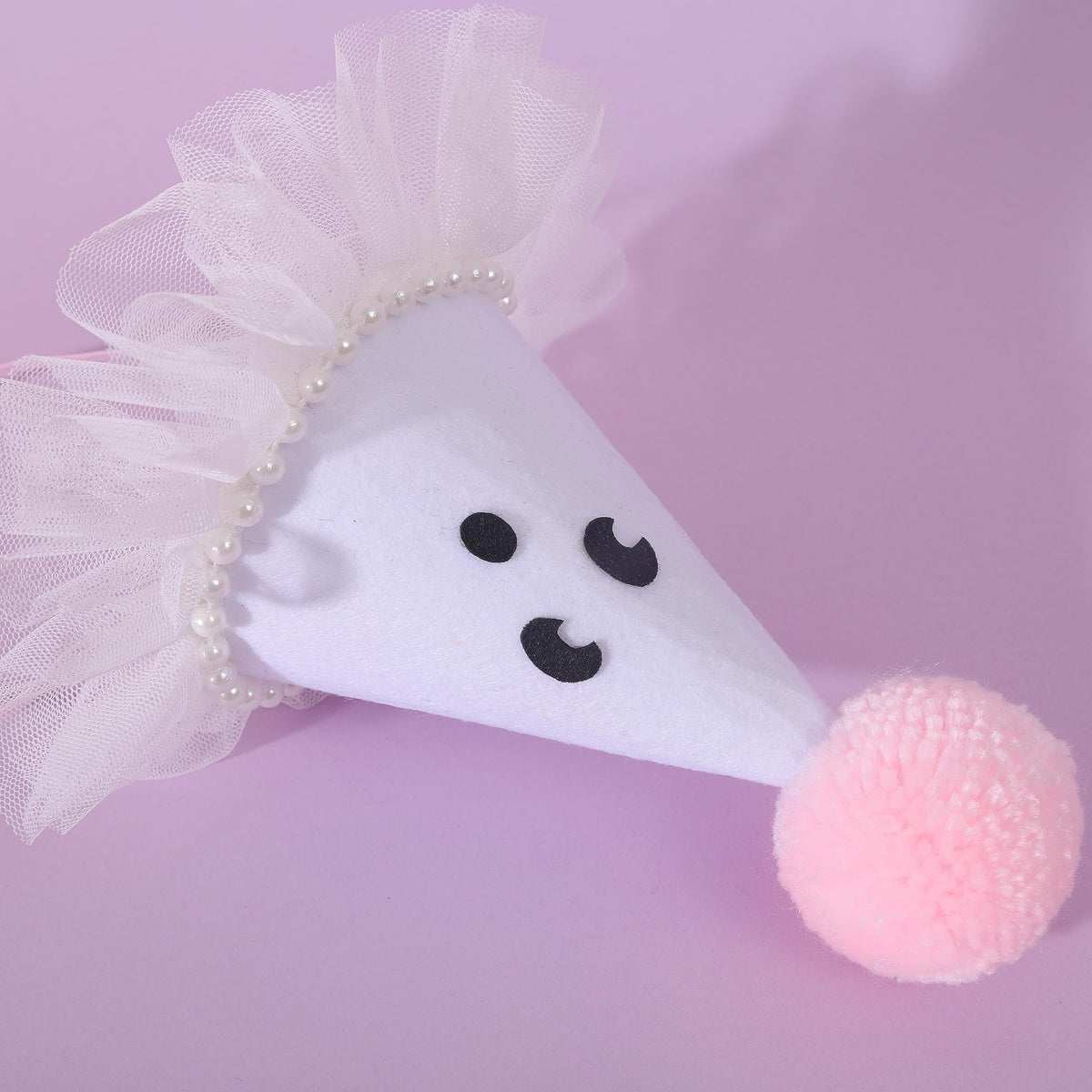 Agkvw Halloween Ghost Birthday Hat for Girls - Pink Ghost Tulle Birthday Hat, Cute Halloween Bday Decor, Spook One 1stBirthday decor, Two Spooky Bday Decoration for Girls