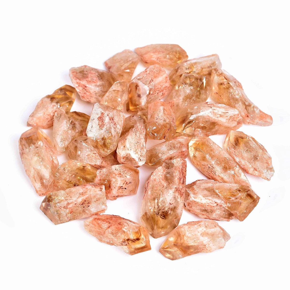 JIC Gem 24-30Pcs 0.4-0.5 Lbs Bulk Citrine Healing Crystals Rough Stones,raw Citrine Point Bulk,Citrine Chips raw Crystals Bulk for Reiki Healing, Witchcraft, Tumbling, Fountain Rocks 0.2-0.25KG