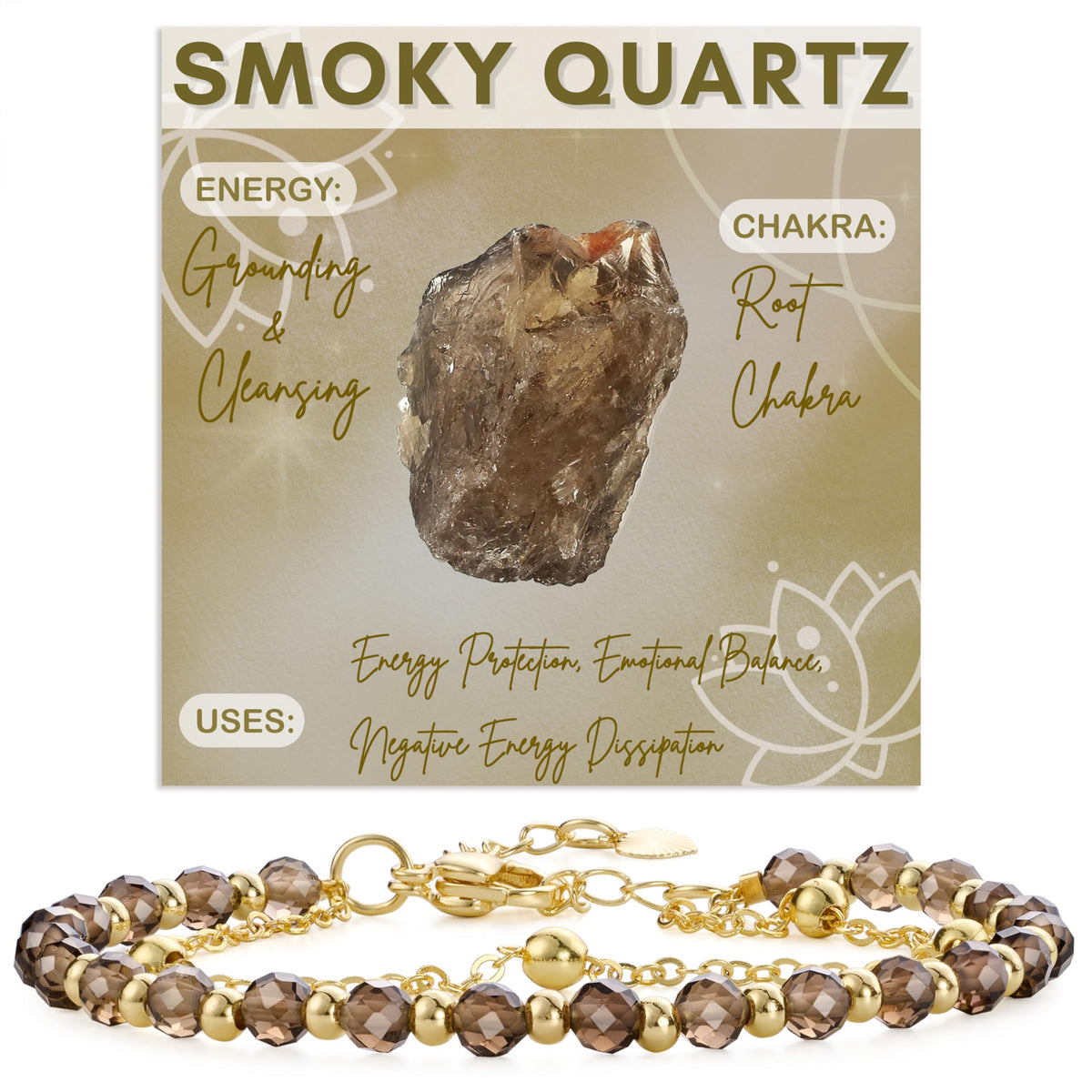 Farfume Smoky Quartz Crystal Bracelet Beaded Bracelets for Women 4mm Natural Stone Beads Gemstone Handmade Jewelry Valentine's Day Gifts