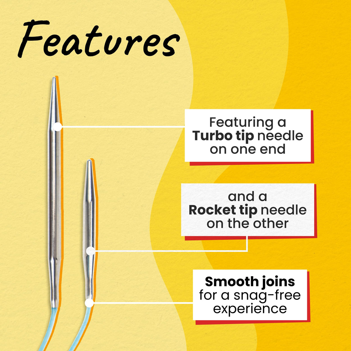 skacel by addi EasyKnit Rocket Circular Knitting Needles, 10 Inch (25 cm) Short Plated Brass Round Needle Set with Flexible Nylon Cord, 4 mm (US Size 6)