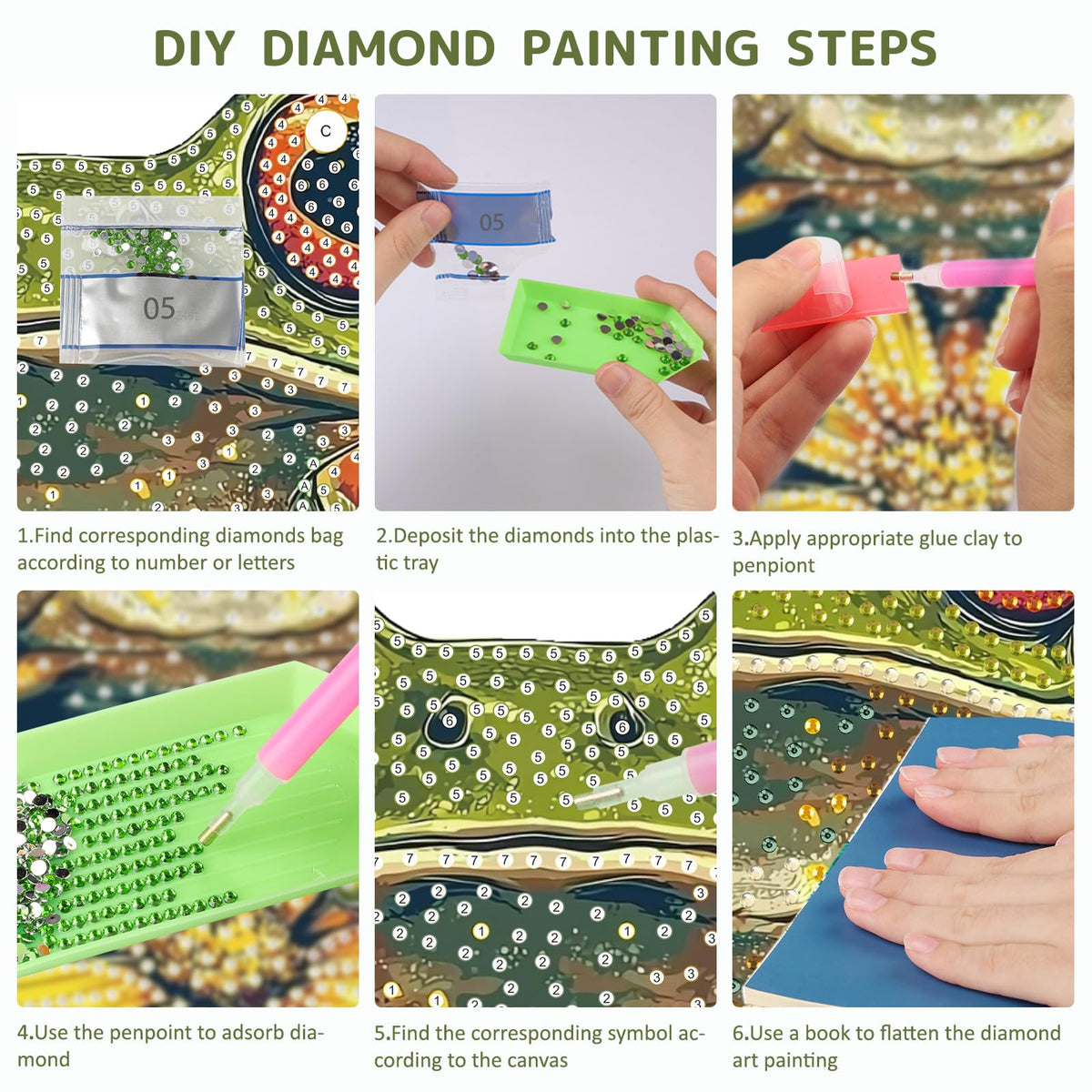 SENQAO Frog Diamond Art Hanging Kit for Adult, Special Shaped Rhinestone, DIY Acrylic 5D Diamond Art Painting Window Pendants Home Garden Wall Hanging Kits Hanging Ornament