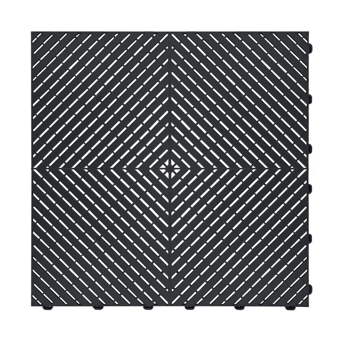 Swisstrax Ribtrax Smooth PRO Interlocking Garage Floor Tiles, 15.75 x 15.75-Inch, Jet Black, 24 Piece Set