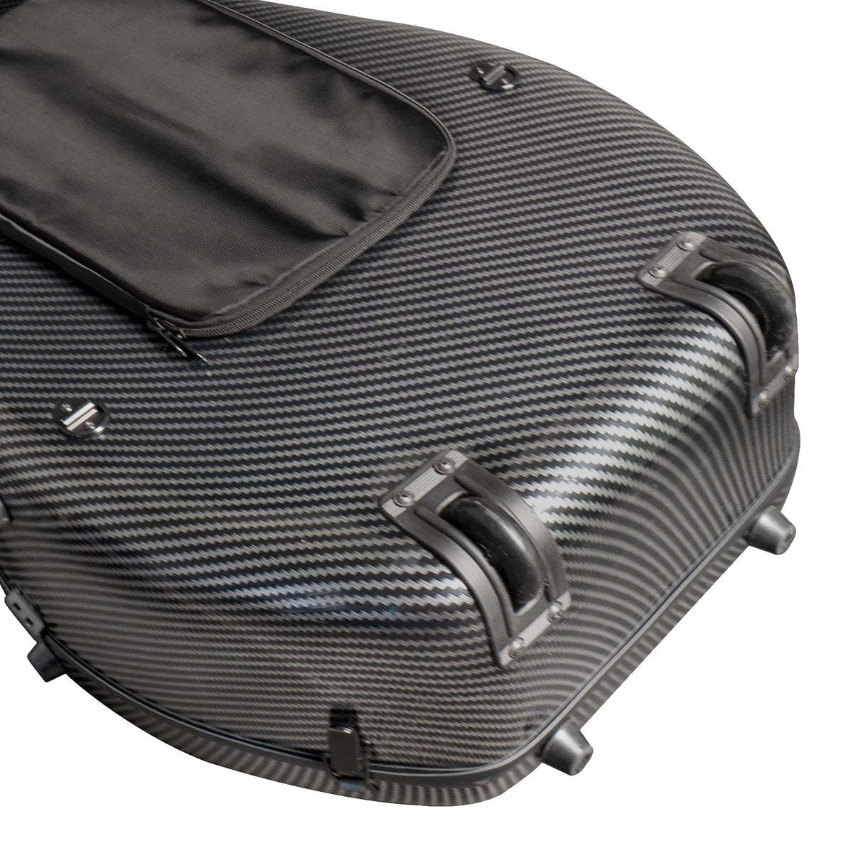 MI&VI Forte Series Hard Cello Case (Full Size) with Wheels — Polycarbonate Tough Shell Case for 4/4 Sized Cellos (Silver)