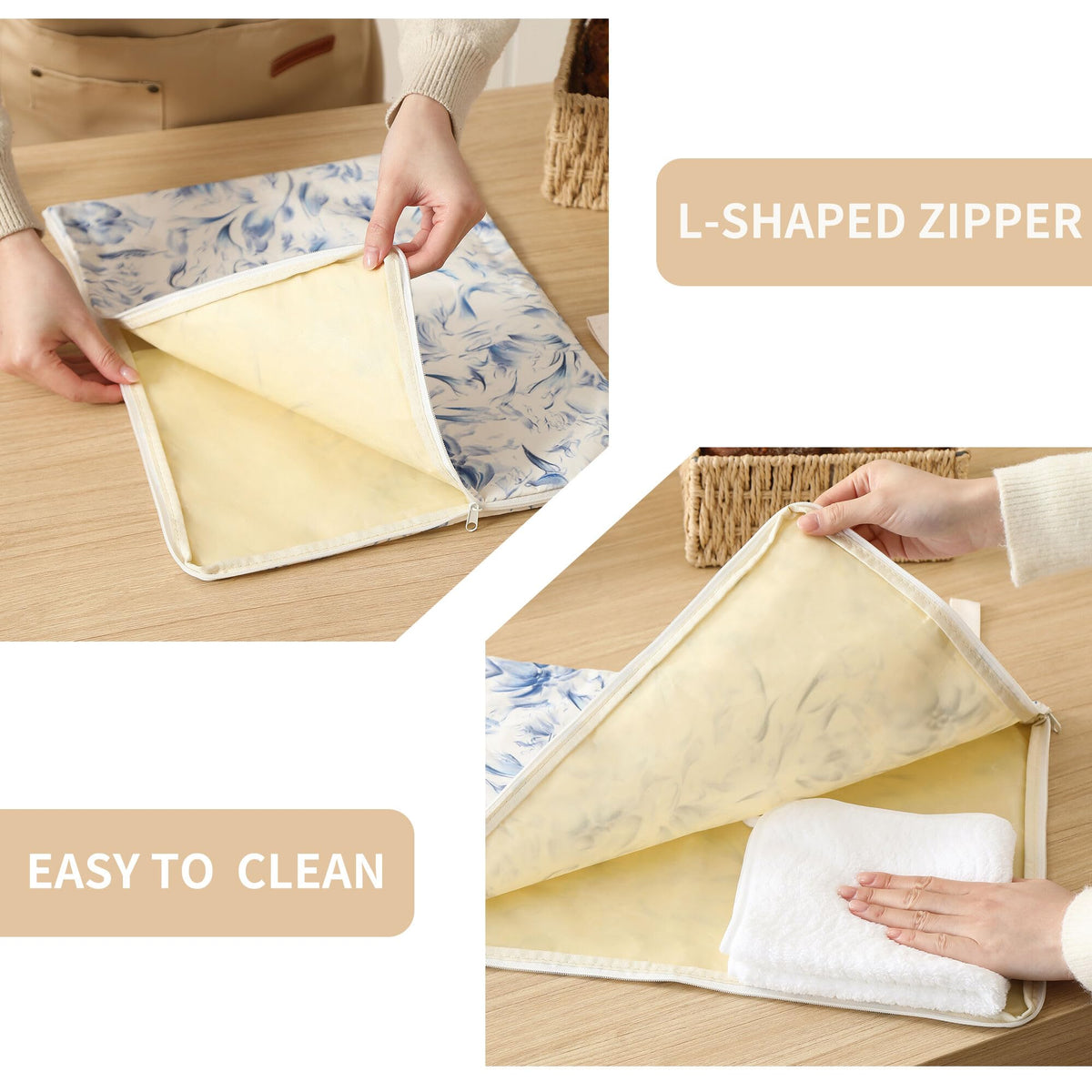 Wide Zipper Access Cotton &Beeswax Bags for Homemade Bread 2 Pack XL Reusable Beeswax Bread Bags for Homemade Bread Freezer Organic Cotton Food Storage Bags to Keep Fresh