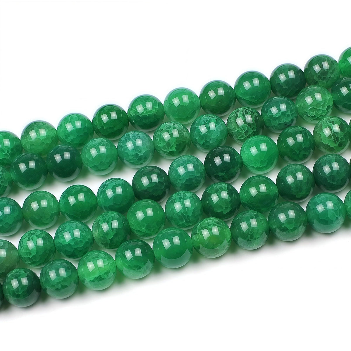 MJDCB Natural Stone Beads 8mm 43pcs Round Green Dragon Vein Agate Loose Gemstone Bead Charms for Jewelry Making Bracelet Necklace Earring Pendant
