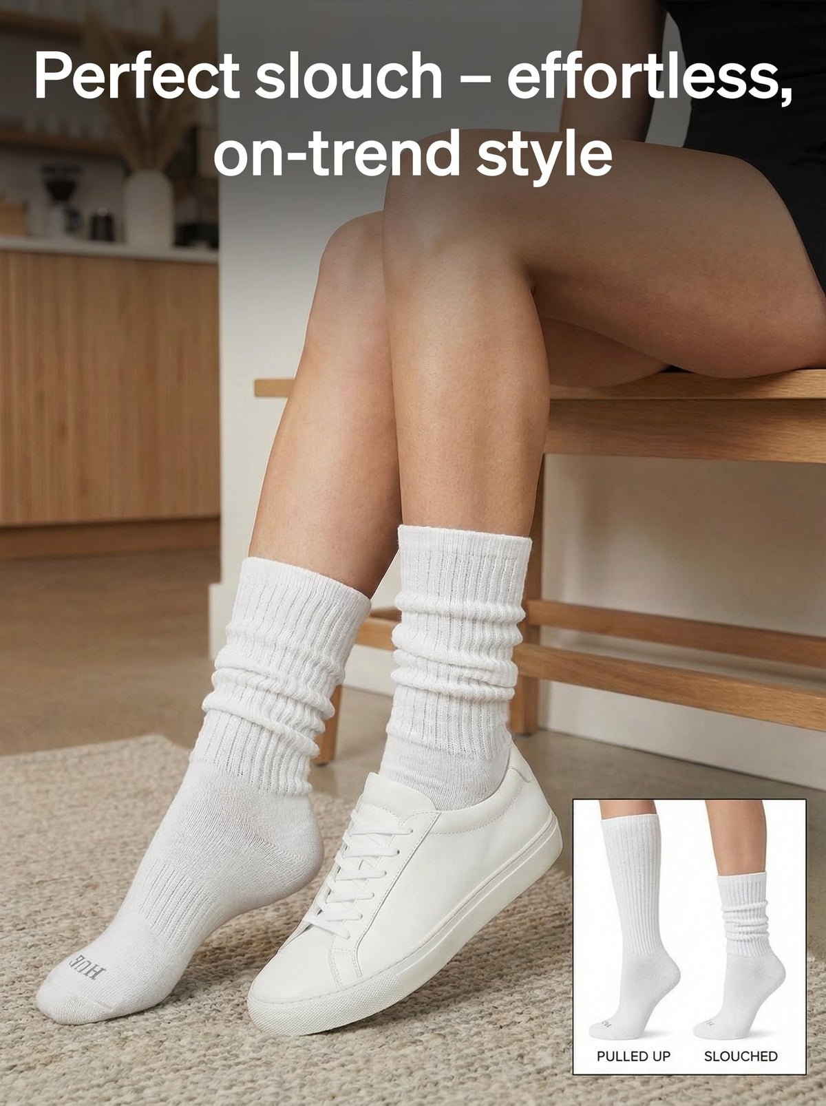 HUE Women's Slouch Socks, Slouchy Socks for Women (6-Pack)