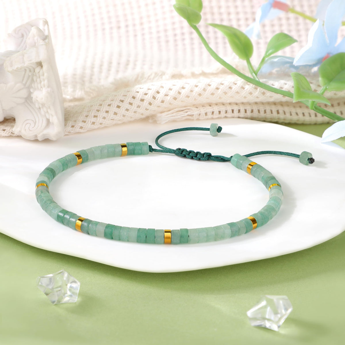 JoycuFF Inspirational Gifts Healing Natural Stone Bracelets - Thinking of You, Get Well Soon Gifts for Women Friends Sister Mom Daughter Wife