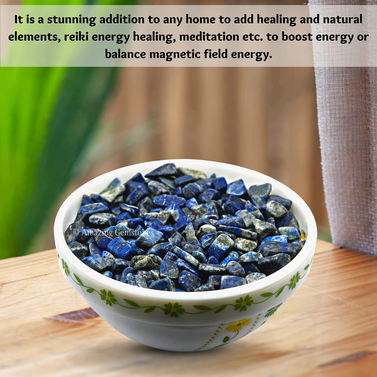 Amazing Gemstone Lapis Lazuli Crystal Chips and Tiny Crystals - Aquarium Gravel Rocks, Bulk Fish Tank Gravel, Small Tumbled Stone Chips for Decoration (Natural AAA Grade Gemstones)