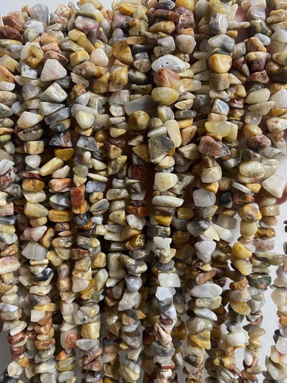 PLTbeads 5-8mm Natural Crazy Lace Agate Gemstone Chips Beads Healing Crystals Waist Bracelets Necklace Kit Irregular Stone DIY Crafts Design Jewelry Making