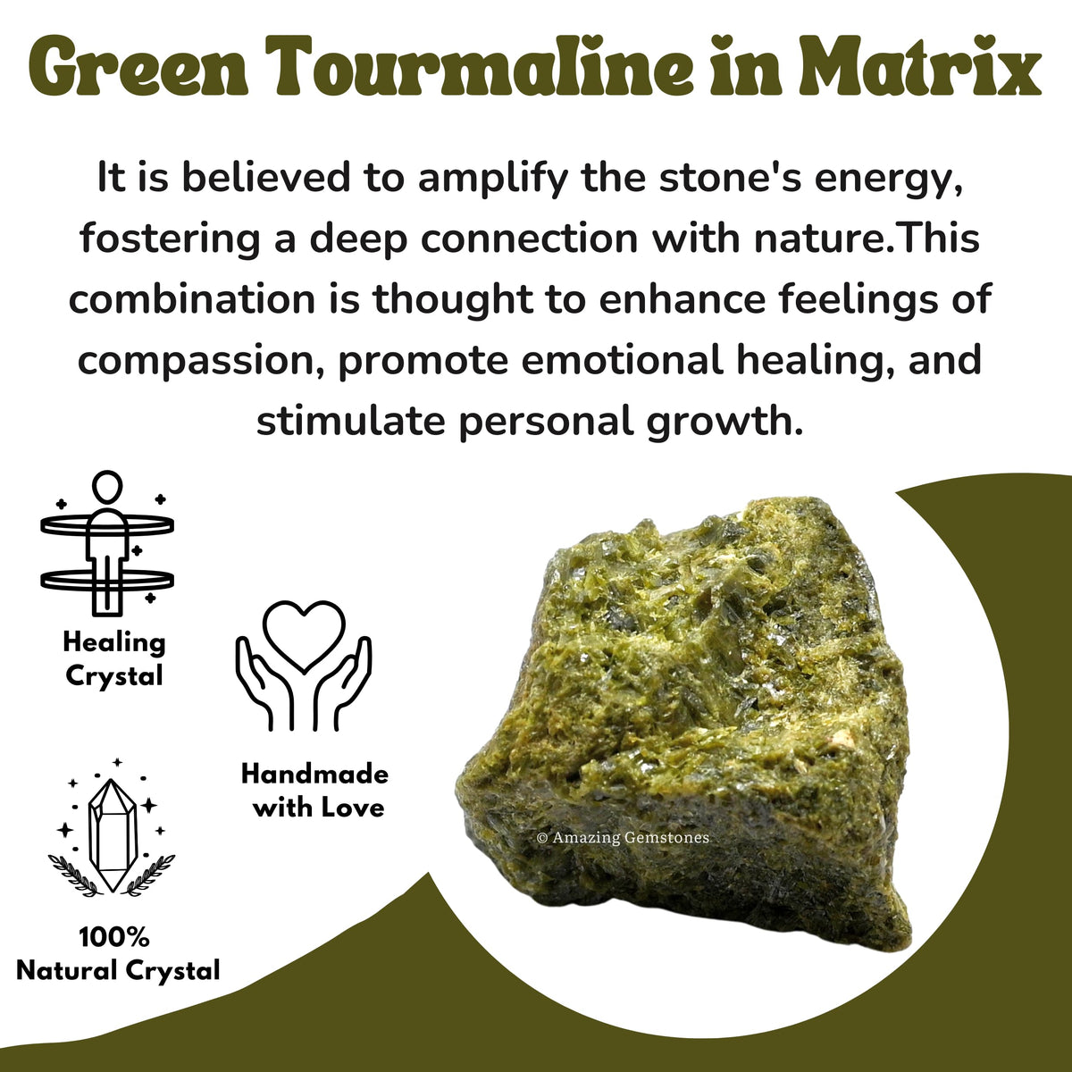 Green Tourmaline in Matrix Raw Crystals and Healing Stones, Natural Rocks for Tumbling and DIY Raw Stones and Crystals (1 lb)