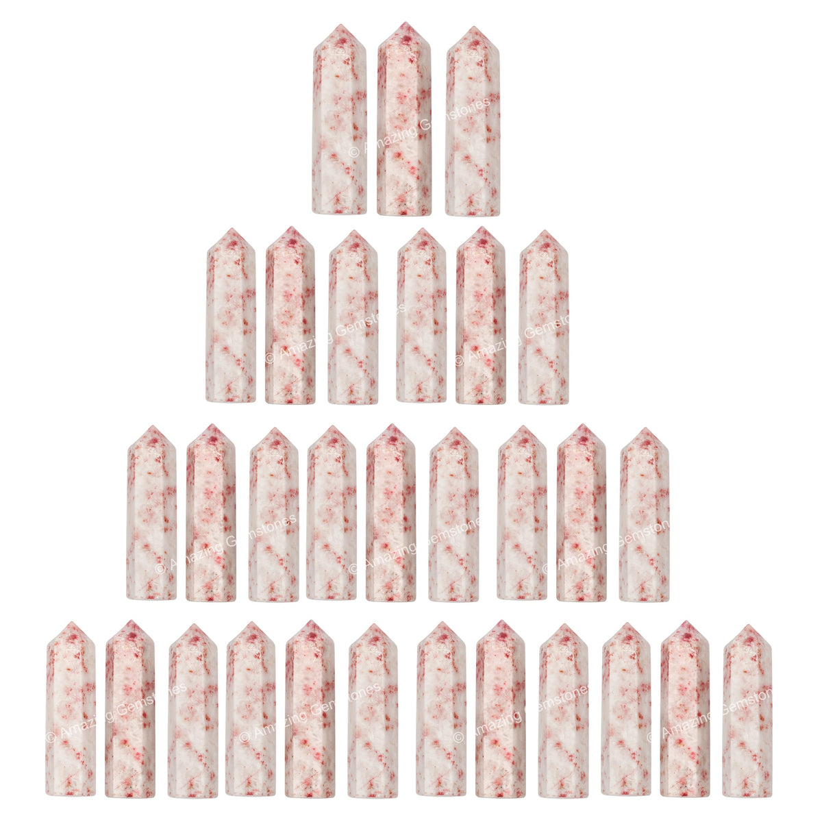 Amazing Gemstone Cinnabarite Crystal Points Bulk Healing Crystals - Pack of 3 Single Terminated Healing Wand Point Bulk Crystals for Crafts, Crystal Grid, DIY Work - Premium Crystals - Beginners Gift