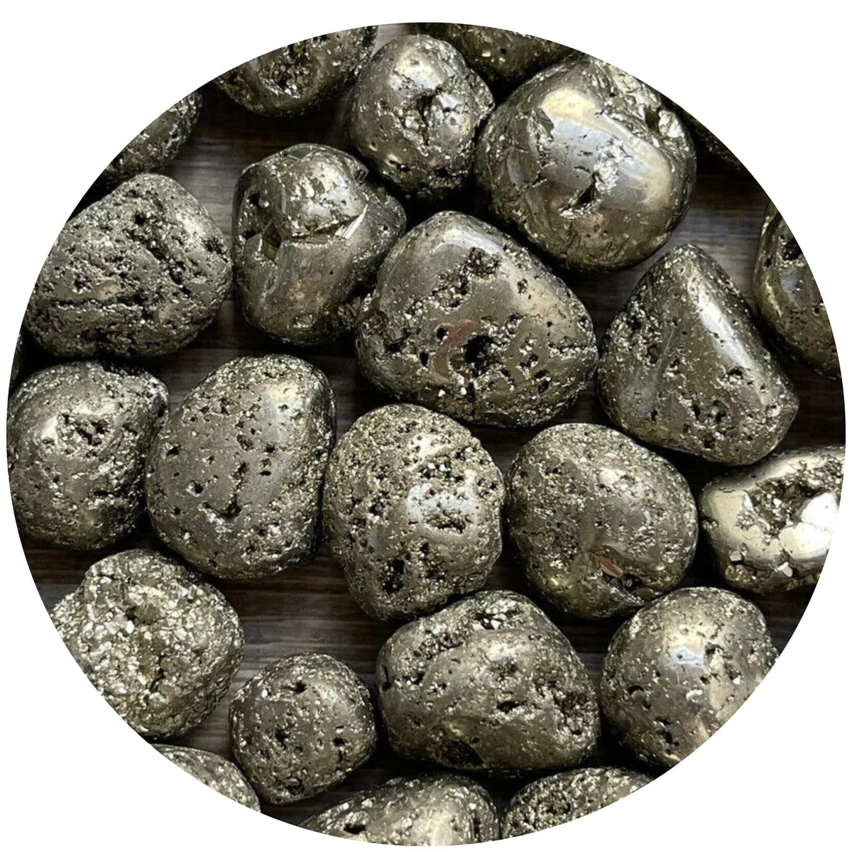 GAF TREASURES 5 Pcs Pyrite Tumbled Stones, Polished Natural Pyrite Gemstone, Pyrite Healing Crystals (Pyrite)