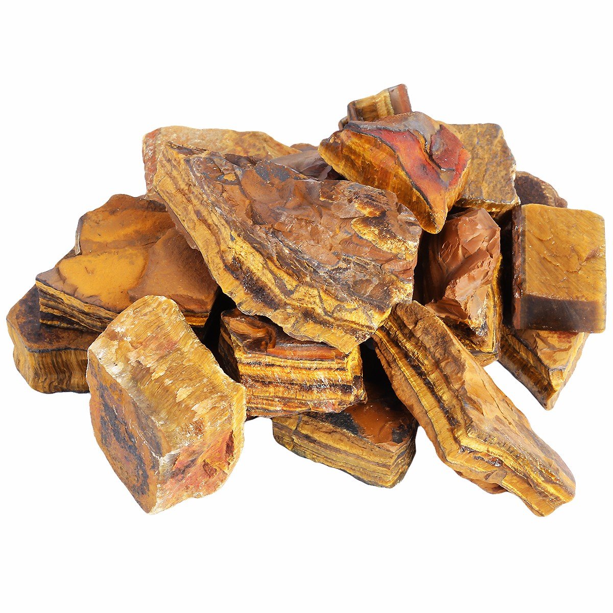 rockcloud 1 lb Natural Crystals Raw Rough Stones for Cabbing,Tumbling,Cutting,Lapidary,Polishing,Reiki Crytsal Healing,Tiger's Eye Stone
