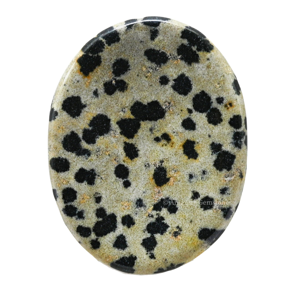Amazing Gemstone Dalmatian Jasper Worry Stone, Healing Crystals - Piedra Crystal Fidget for Gift, Meditation, Calming, Relaxation, Stress Relief