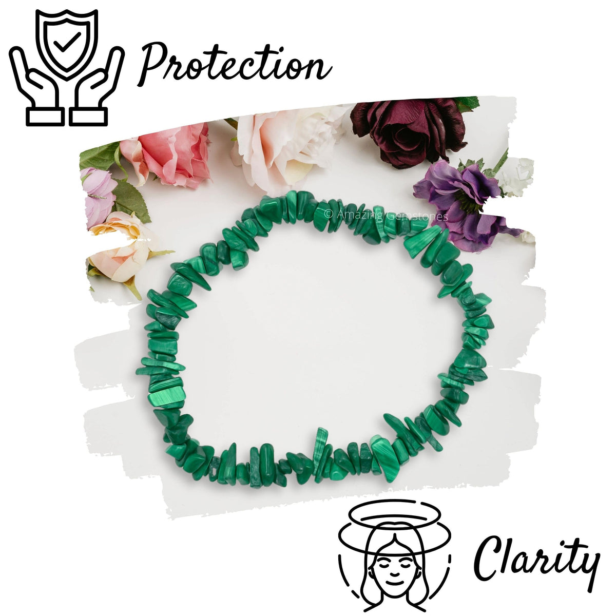 Amazing Gemstone Chips Bracelet (Malachite)