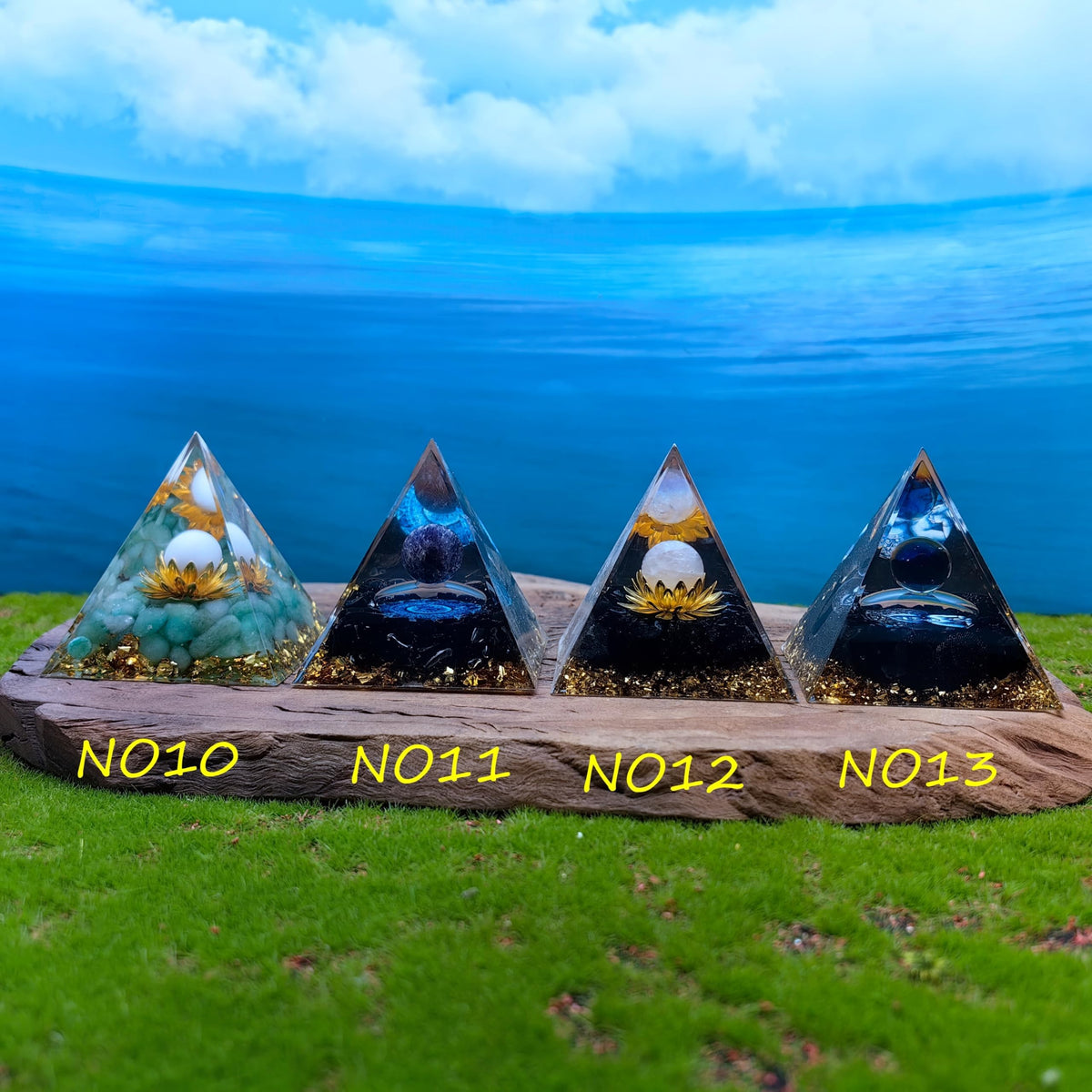Healing Crystals Orgone Pyramid for Positive Energy, Stress Reduction, and Attracting Wealth and Luck Reduce Stress and Promote Healing with this Crystal Pyramid Home Decor (NO6,6cm)