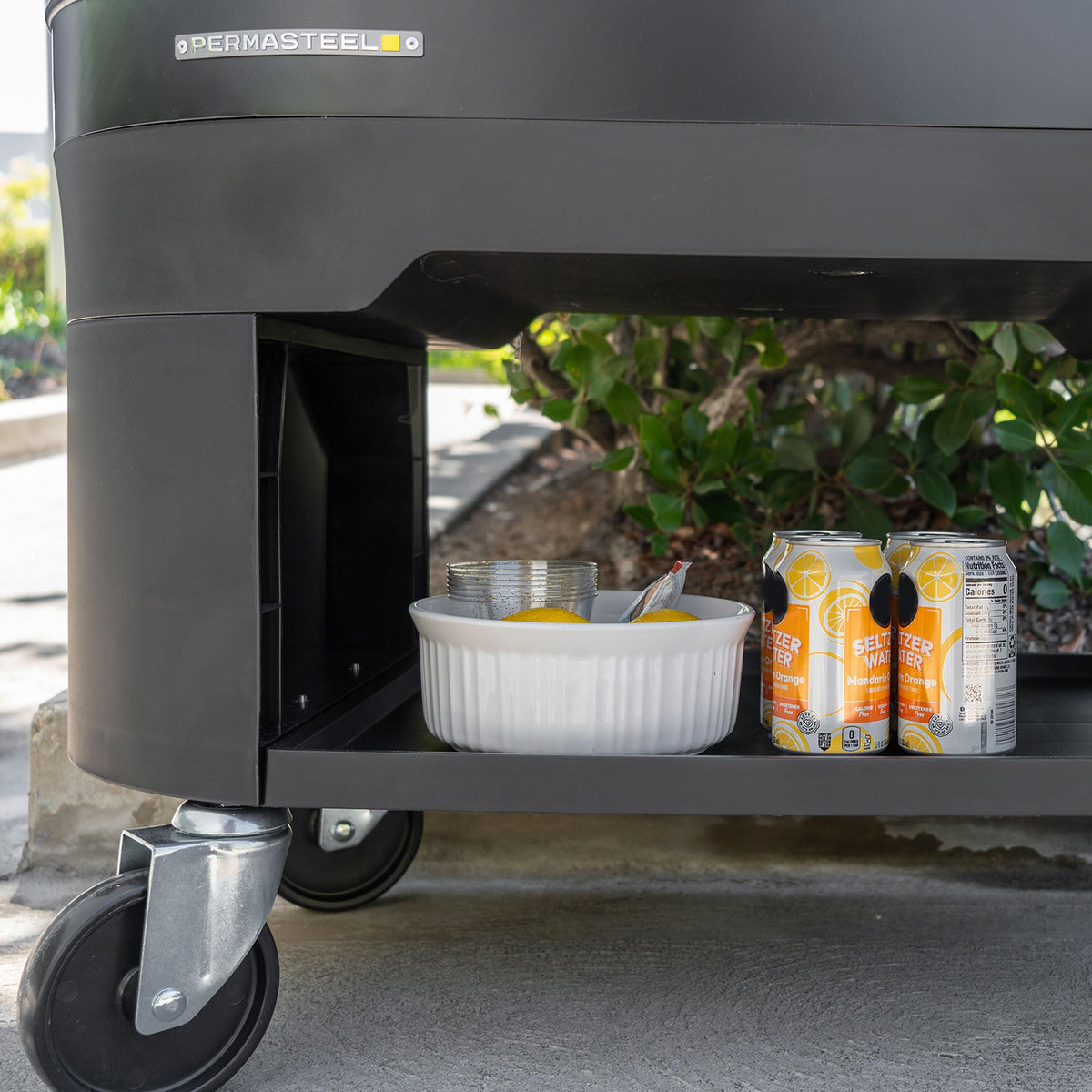 Permasteel 120-Qt Rolling Ice Chest, Portable Patio Party Bar Drink Cooler Cart with Wheels, Drink Dividers - Perfect for Outdoor or Indoor Entertaining, and Parties, Black