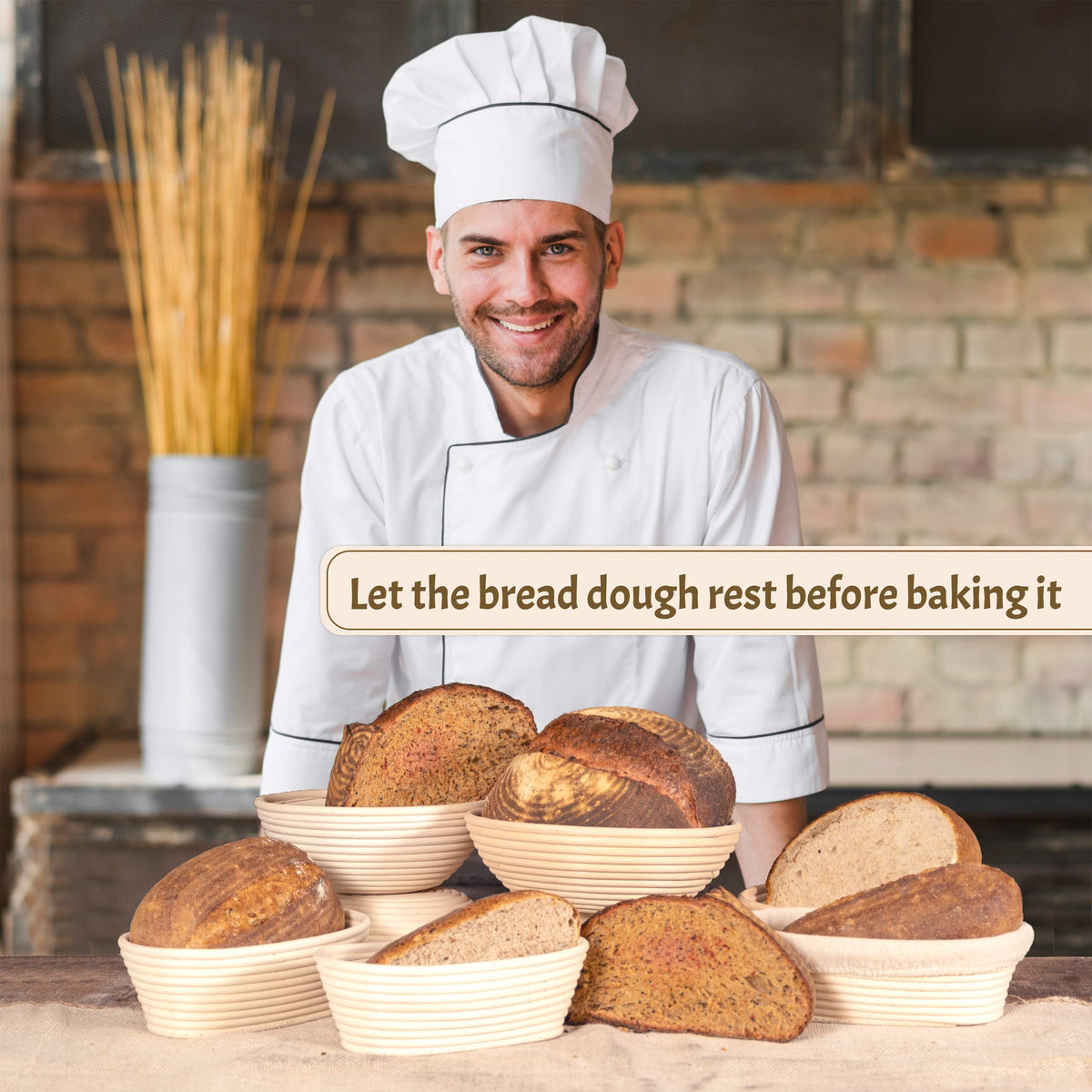 CRISS ELITE 11" Oval Banneton Proofing Basket Set of 2 - Sourdough Starter Kit with Bread Lame, Danish Whisk, Metal & Bowl Scrapers, Cleaning Brush - Professional Artisan Baker Gift Set