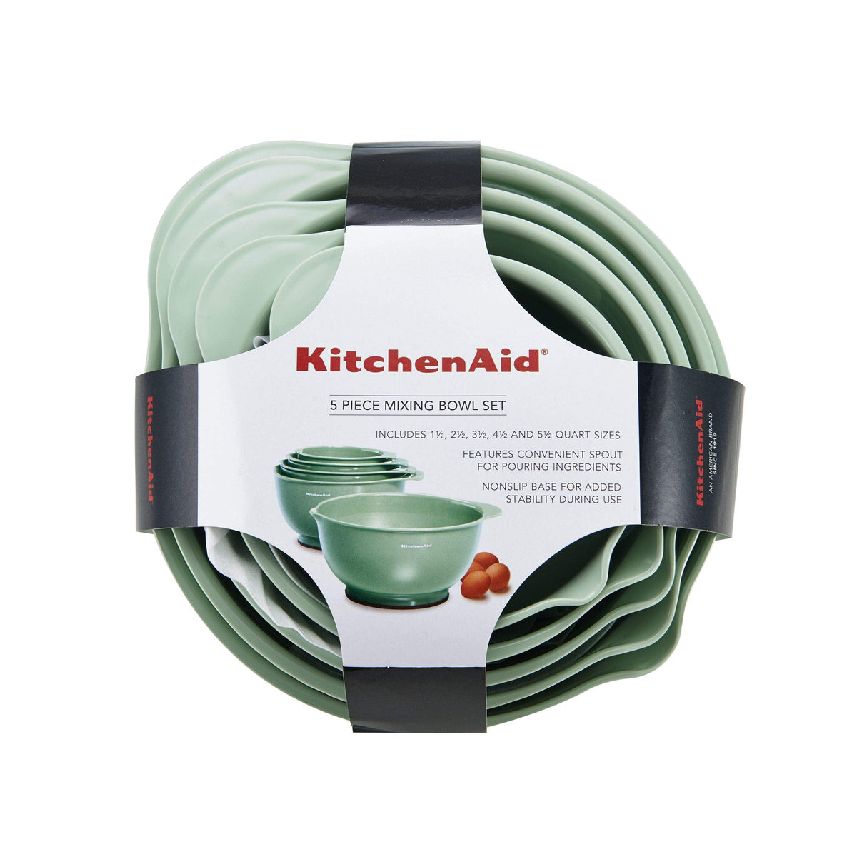 KitchenAid Classic Mixing Bowls, Set of 5, Pistachio