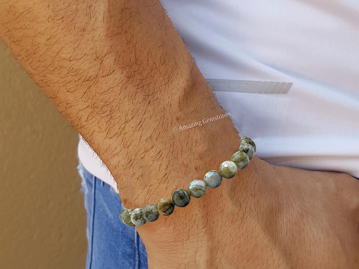 Amazing Gemstone Labradorite Bracelet for Women - Chakra Mens Bracelet Protection Crystals and Healing Stones - Blessing Bracelet Spiritual Meditation Gift Christmas Stocking Stuffers