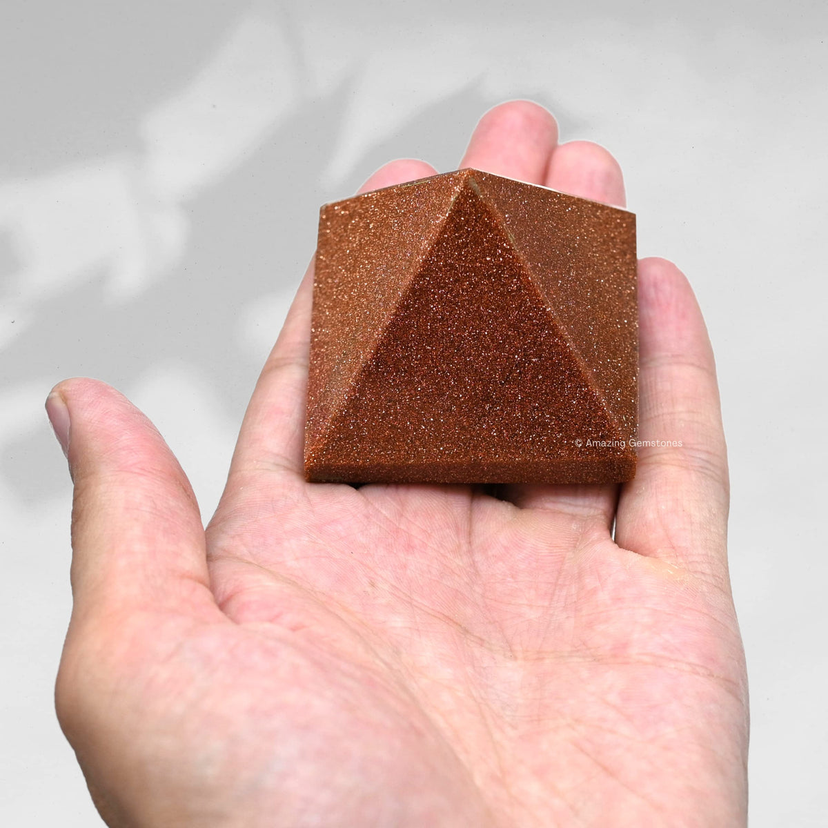 Amazing Gemstone Red Goldstone Pyramid Crystal Healing Stones - 2" Great Pyramid Figurine of Natural Stone Pyramid for Meditation, Reiki, Chakra Balancing and Crystal Pyramids Grid