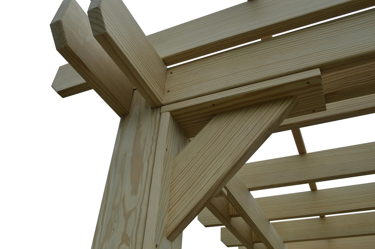 Amish-Made 8' x 8' Cedar-Stained Wood Pergola