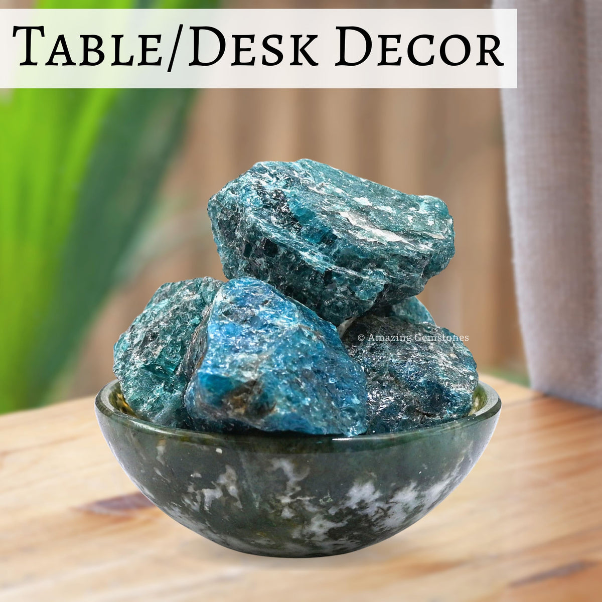 Amazing Gemstone Apatite Raw Crystals and Healing Stones, Natural Rocks for Tumbling and DIY Raw Stones and Crystals (1 Piece)