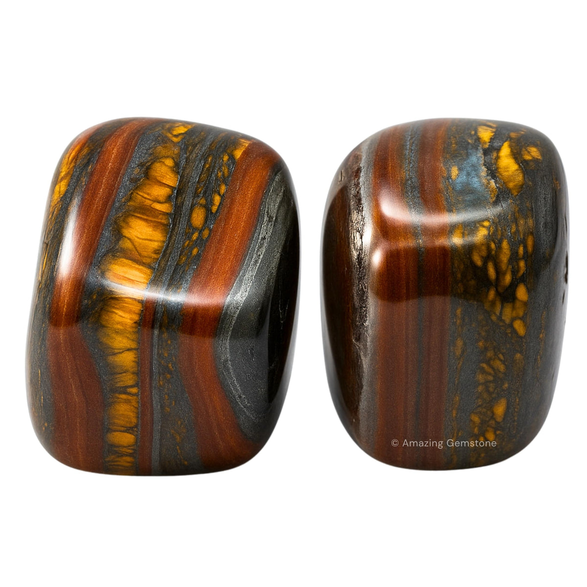 Amazing Gemstone Iron Tiger Eye Crystals and Healing Stones Tumbled - 1000+ Carats Iron Tiger Eye Stone, Healing Stones for Energy Balance, Stress Relief - Premium Polished Gems Rocks for Meditation