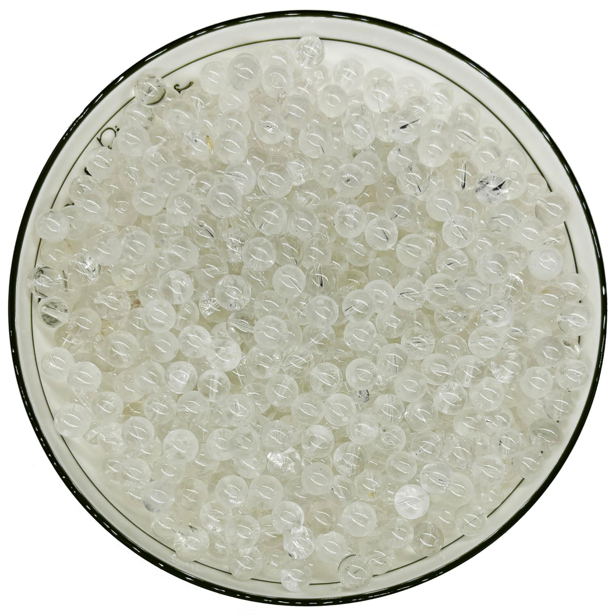 WHNKFB 8mm 50PCS Natural Clear Quartz Round Beads, High Clarity Loose Crystal Beads for Jewelry Making Craft - 4mm 6mm 8mm 10mm Options with Free Elastic Cord