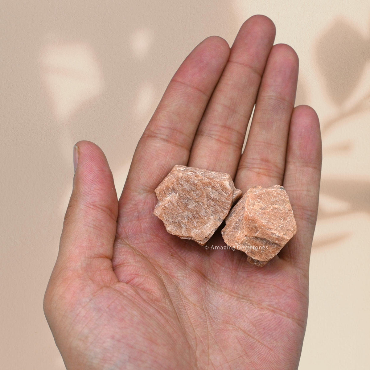 Amazing Gemstone Peach Moonstone Raw Crystals and Healing Stones, Natural Rocks for Tumbling and DIY Raw Stones and Crystals (1 lb)