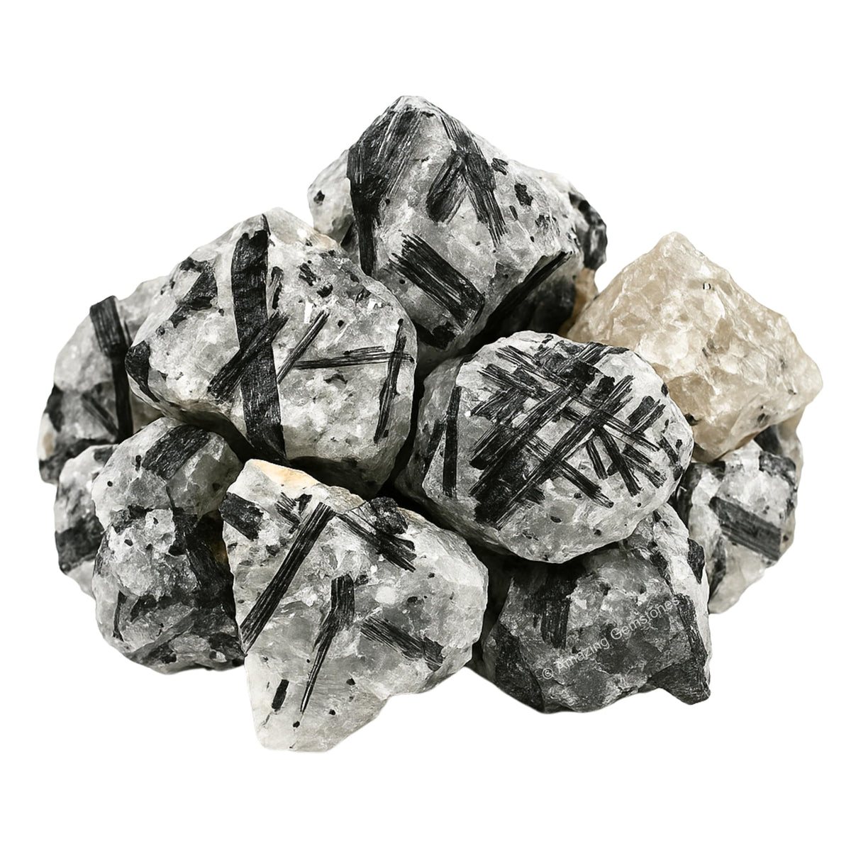 Amazing Gemstone Black Rutilated Quartz Raw Crystals and Healing Stones, Natural Rocks for Tumbling - DIY Raw Stones and Crystals, 2 Pieces