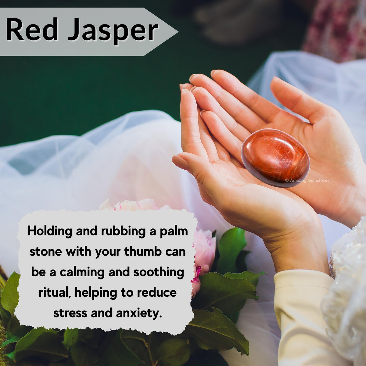 Amazing Gemstone Red Jasper Crystals and Healing Stones - Large Palm Stone Crystals Piedra - Crystal for Good Luck, Balanced Positive Energy, Meditation - Unique Stocking Stuffers and Gifts for Women