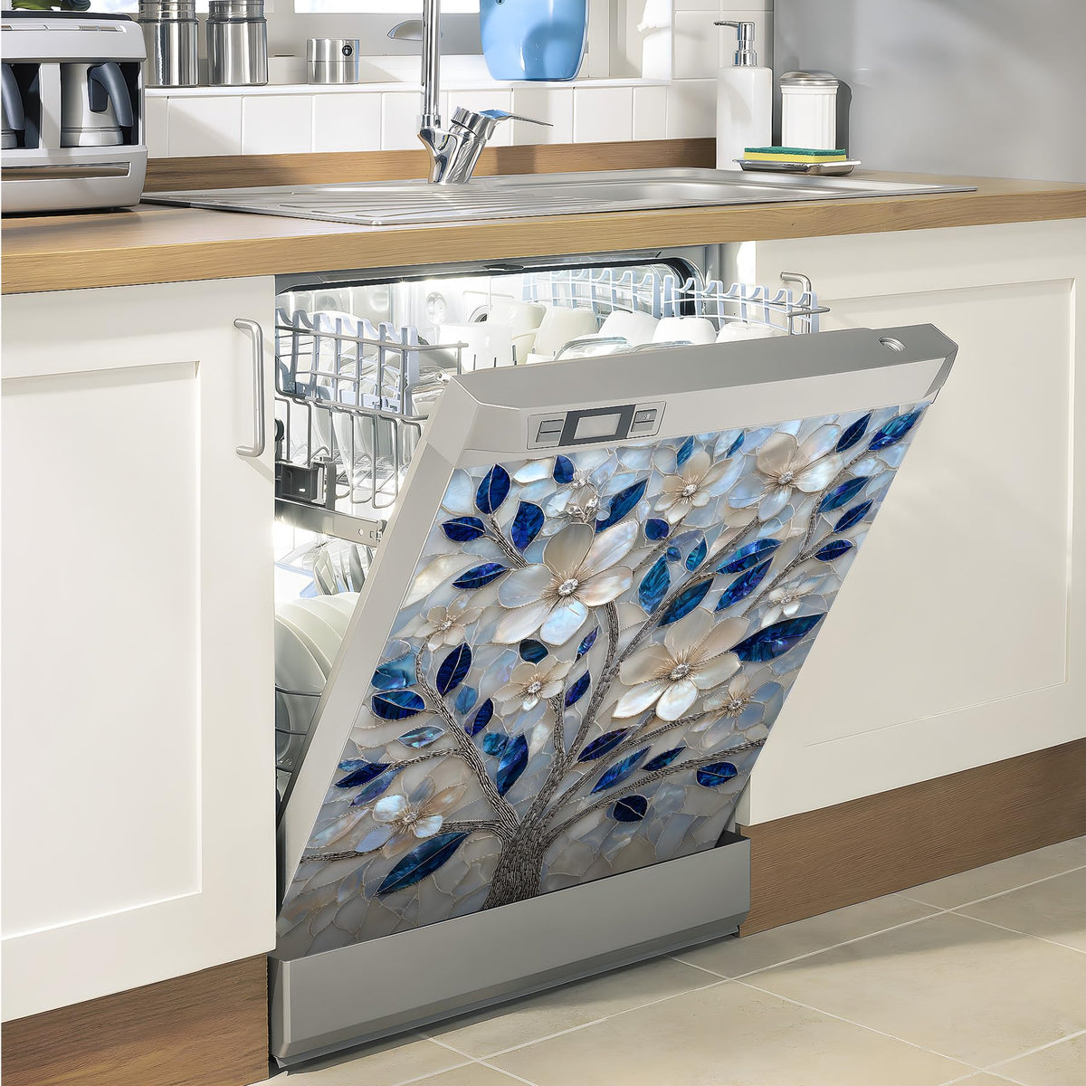 AOHMPT Dishwasher Magnet Sticker Cover Panel Decal Refrigerator Magnetic Sticker Decorative for Kitchen Decoration,Fridge Door Cover, Appliances Stickers 23"x26"