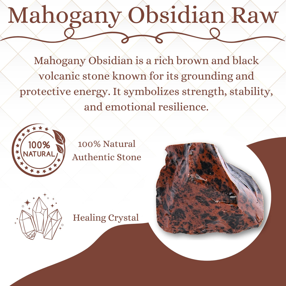 ANAYA AGATE Mahogany Obsidian 2 Pcs Raw Crystals Rough Gemstones w/Authenticity Card, Velvet Pouch - Large 1.25–2.0" Raw Stones for Tumbling, Cabbing, Polishing, Cutting Natural Healing Crystals for Home Decor, DIY Stones