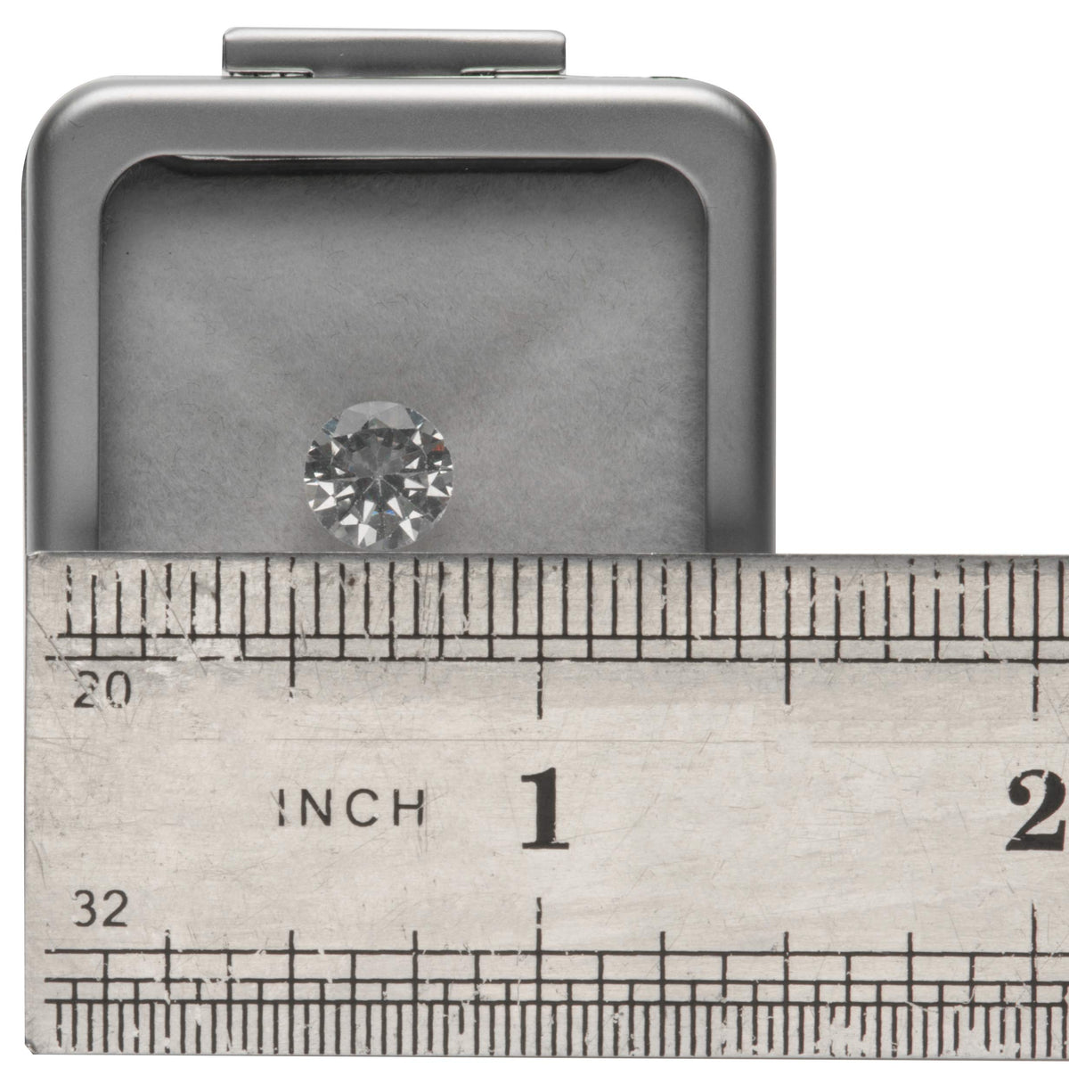 Giftop Glass Top Loose Diamond or Gemstone Display Box Case Holder Show Container Metal (Silver Small)