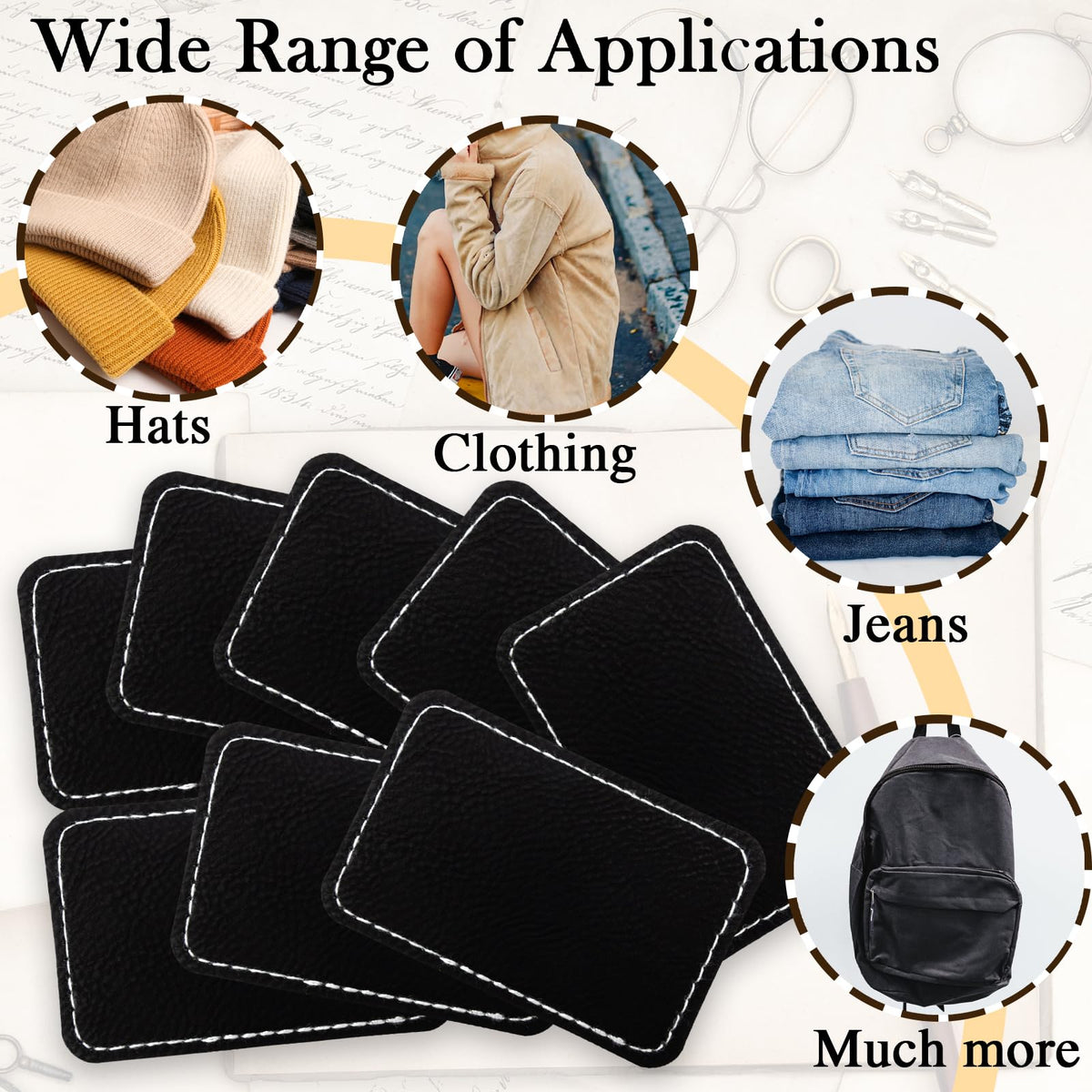 50 Pack Blank Leatherette Hat Patch with Adhesive, Rectangle Laserable Leatherette Patch, Faux Leather Patches for Hats Custom Fabric Repair Sew Laser Supplies (Black to Silver)